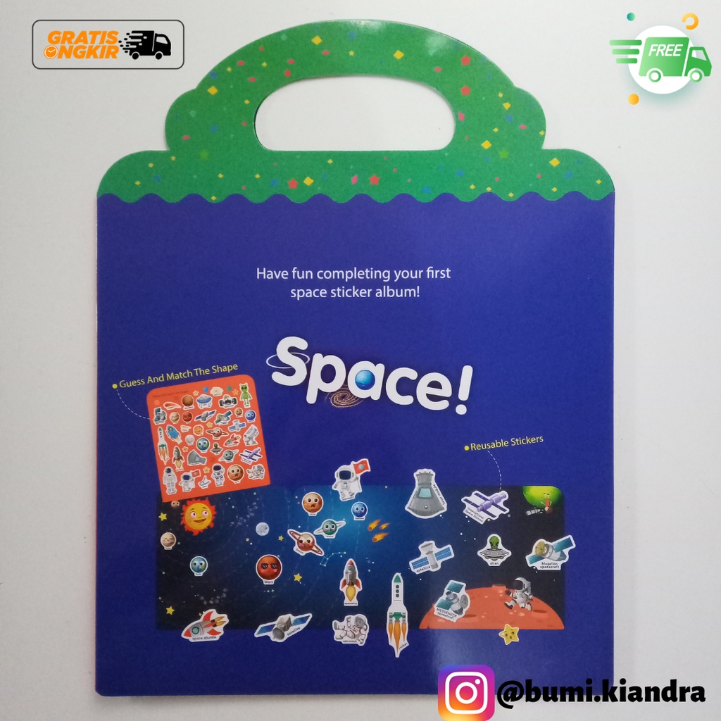 

Sticker Book Reusable Buku Sticker Anak Bisa Tempel Ulang (Space)