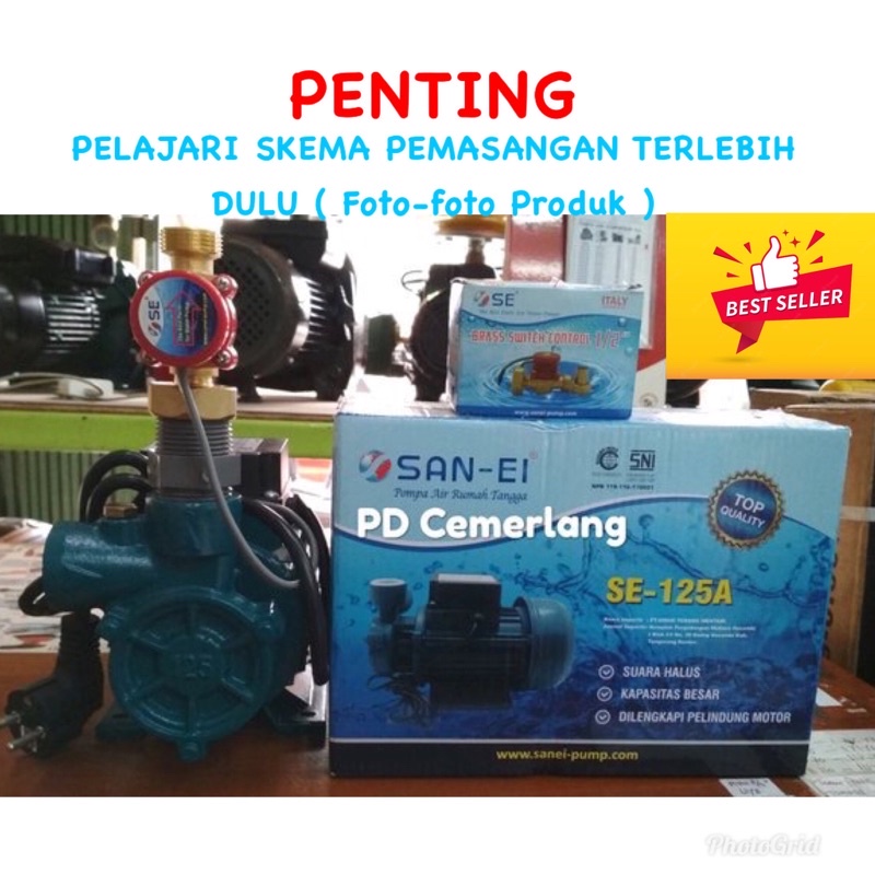 Pompa pendorong booster san ei otomatis flow switch san ei