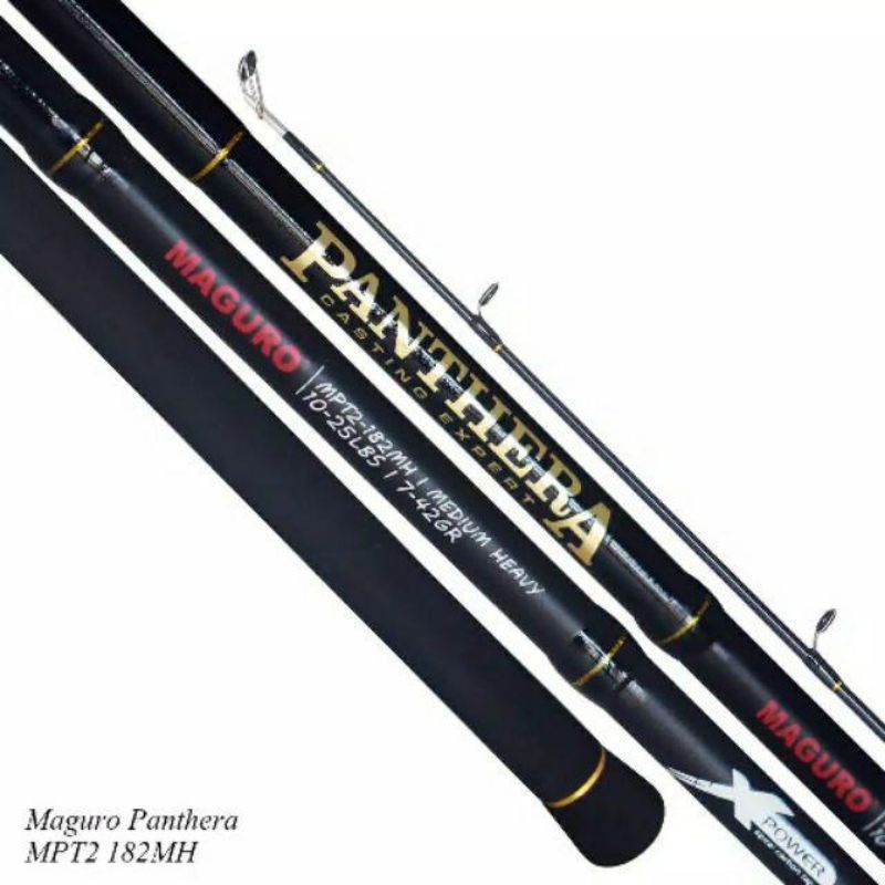 Joran Maguro Panthera | Ring full Fuji | Sambung 2 | Butt joint | Casting | Light Popping | Laut
