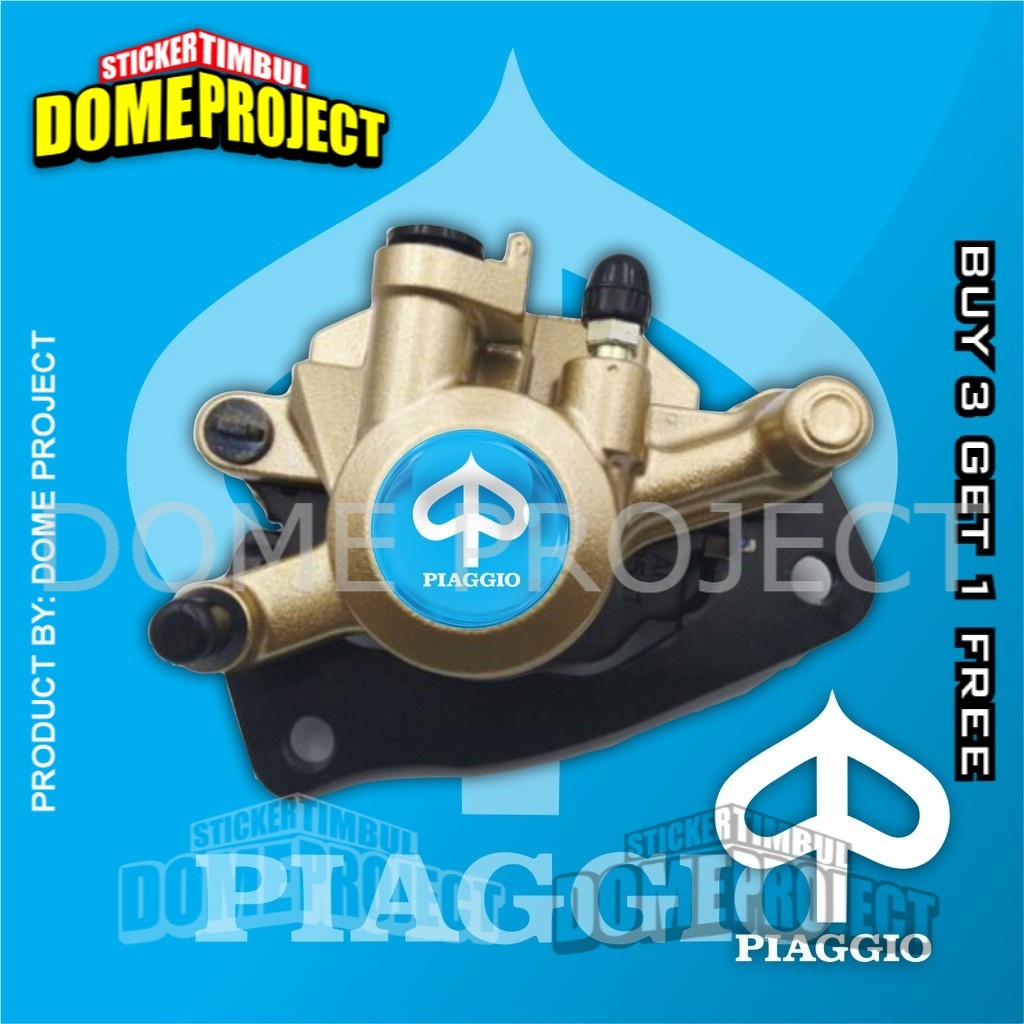 STIKER MOTOR EMBLEM 3D LOGO PIAGGIO KALIPER REM AKSESORIS YAMAHA HONDA SUZUZI KAWASAKI AESTHETIC KEREN