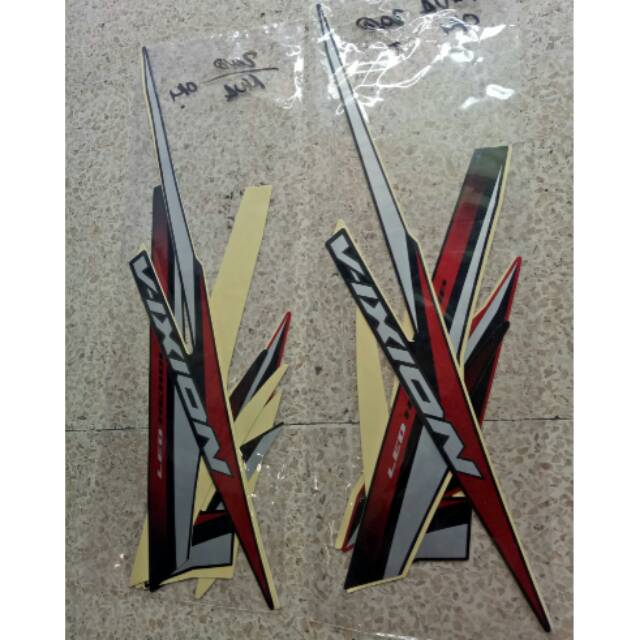Striping sticker standar ori vixion 2018 nva hitam merah