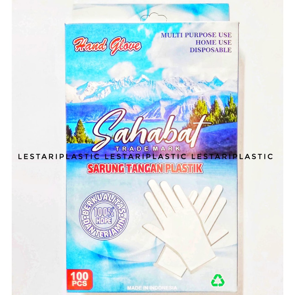 Diskon Termurah!!! Sarung Tangan Plastik Merksahabat 100pcs Allsize Steril Sekali Pakai Serbaguna Foodgrade DogRQboCj188eb
