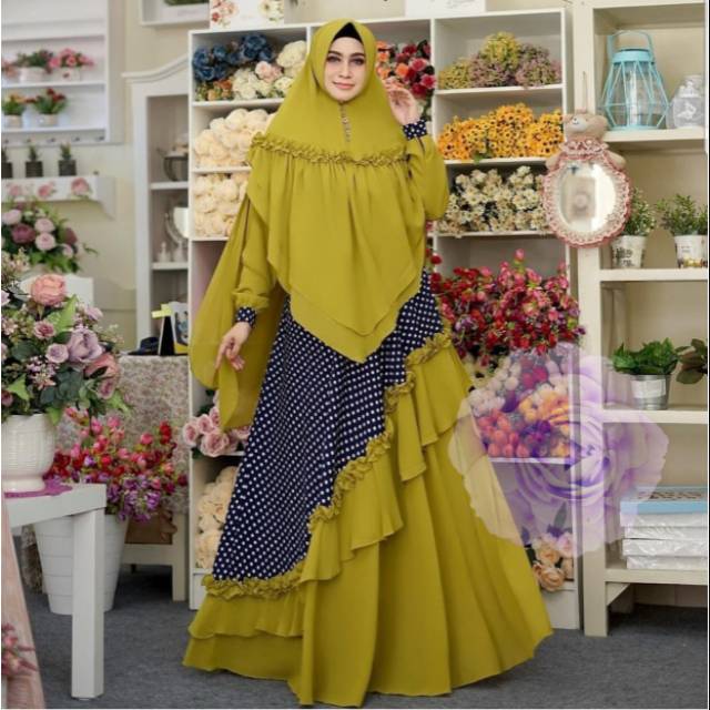 Busana Muslimah Kekinian,SYARI EKARIA POLKA