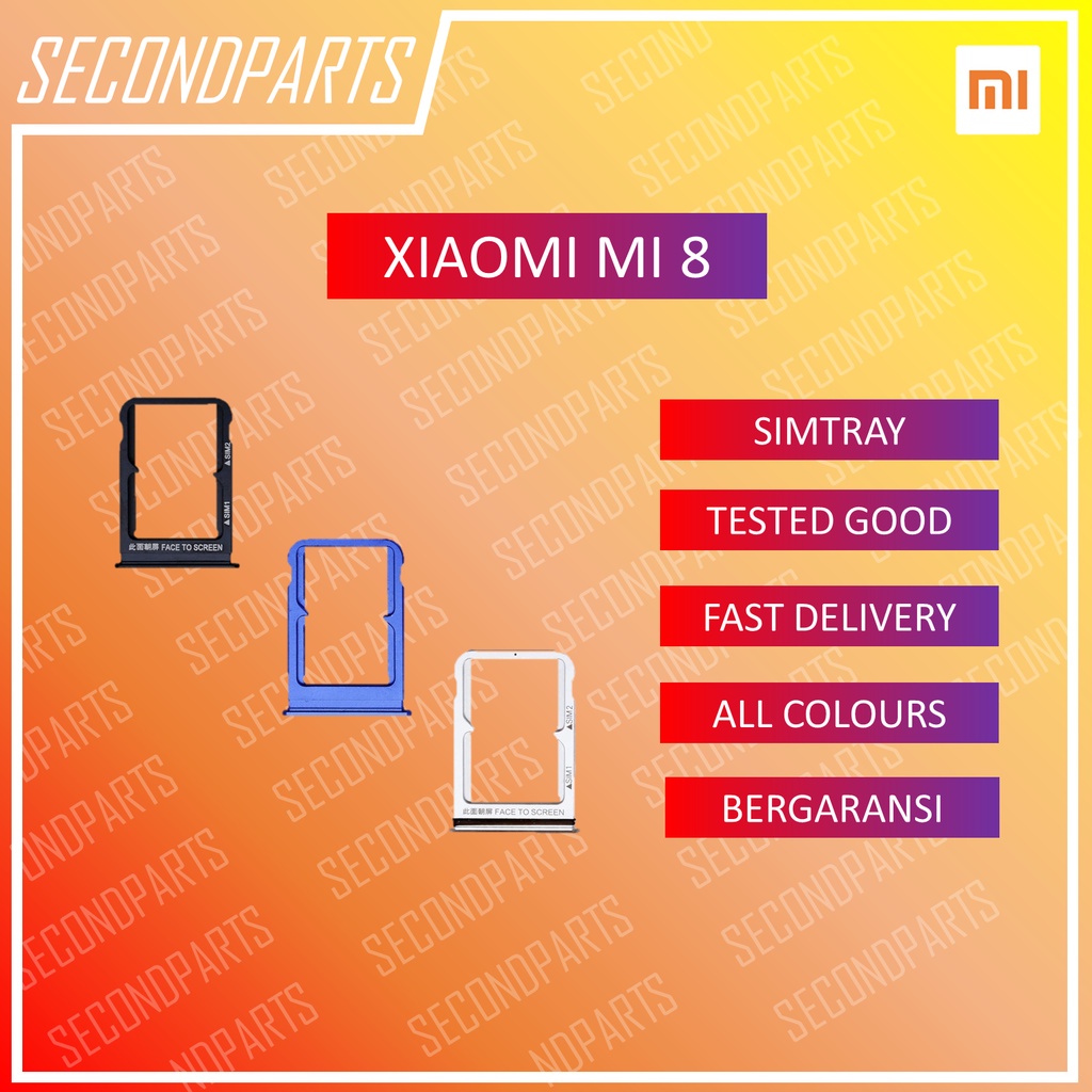 SIM TRAY SLOT SIM LOCK TEMPAT KARTU XIAOMI MI8 ORIGINAL