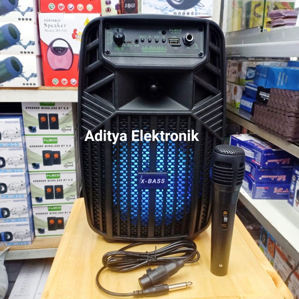 Speaker Bluetooth Portable Fleco F-6011C + BONUS MIC