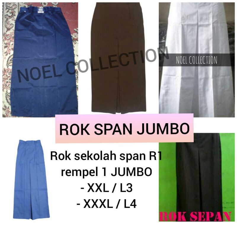 JUMBO  Rok sekolah Rok span belah 1 panjang SMP SMA (twist/licin) NON KARET