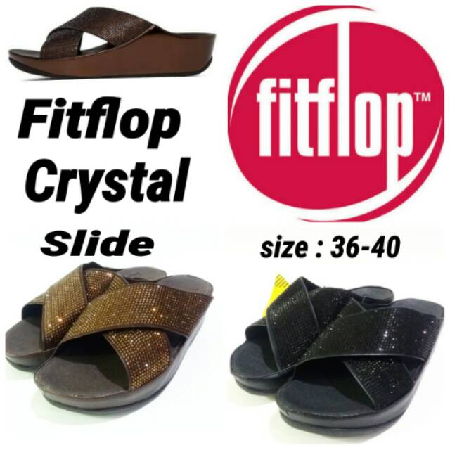 Sandal fitflop crystal slide murah sandal fitflop slide terbaru
