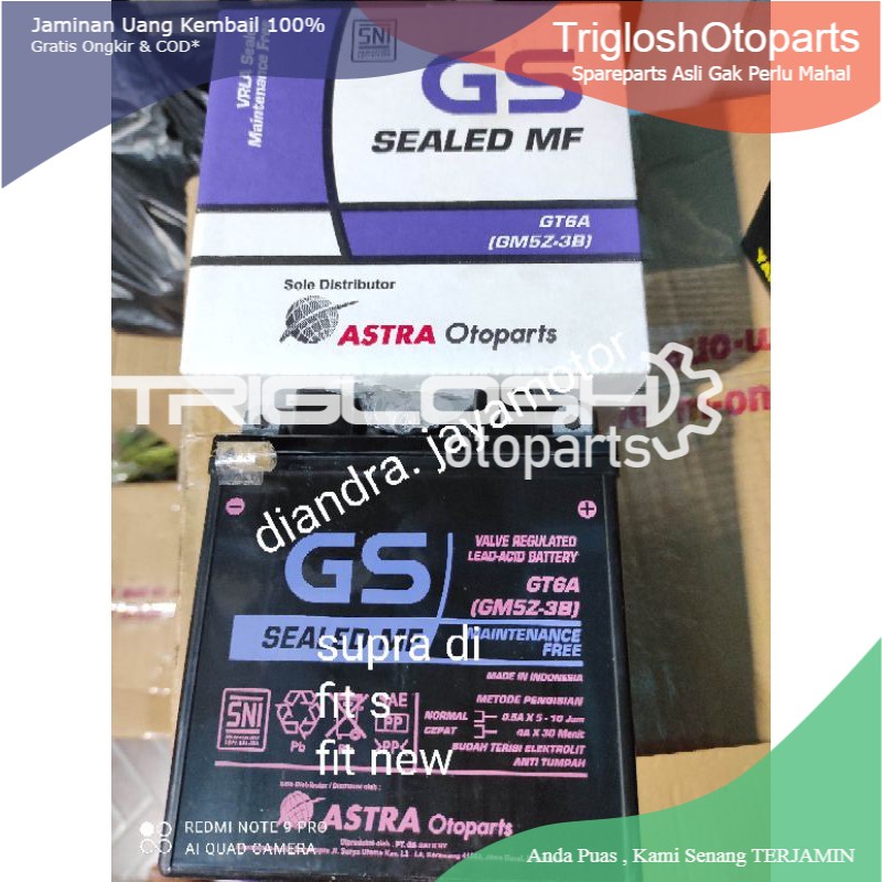 MURAH aki kering gs astra asli honda supra fit fit s fit new
