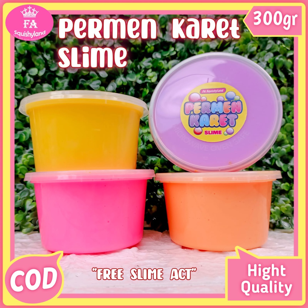 Jual Permen Karet Slime 300gr By FA Squishyland FREE SLIME ACT POWDER ...