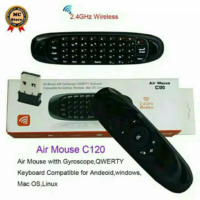 Air Mouse Wireless Keyboard C120 2.4G Remote Control For Android TV