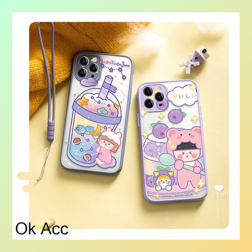 Hitam BARU Case Proteksi Anti crack shock Hello Kitty HK BOBA Minuman Oppo Reno 6 4G Realme 21y Xiaomi Redmi 5A 6A Note 4/4X 5A Prime Infinix Smart 5 Hot 10s FM13 FM14 FM15 FM17