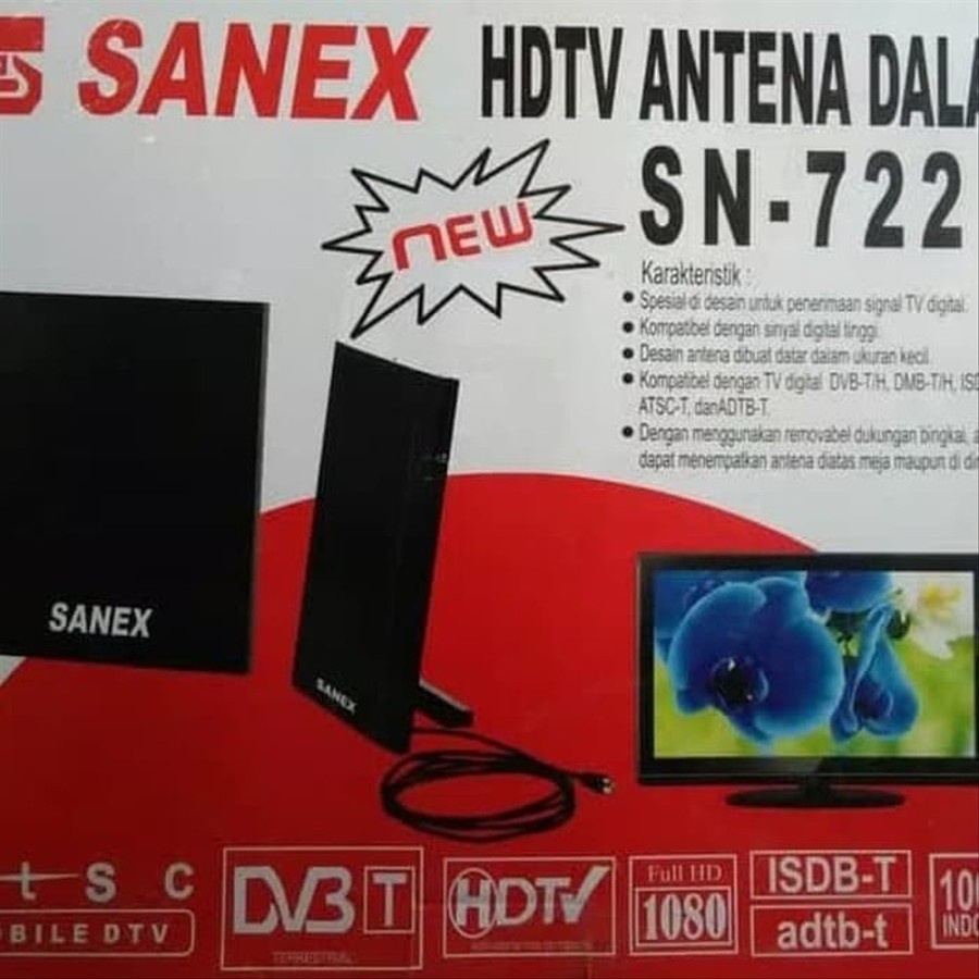 ANTENA DALAM SANEX SN 722 / ANTENA DALAM DIGITAL SANEX SN 722 HDTV