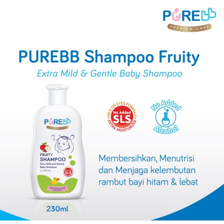 Pure BB Shampoo BOTOL 230 ml Shampo Khusus Bayi Pure Baby/Pure Kids