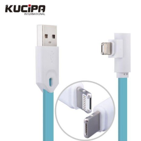 Kabel Charger Data USB 2 in 1 Combo KUCIPA 3,5A 1Port Micro dan Lightning