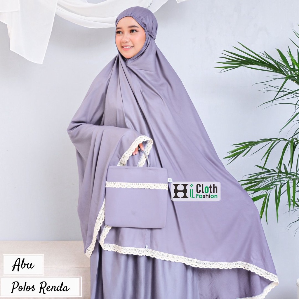 mukena dewasa jumbo polos | mukena renda polos