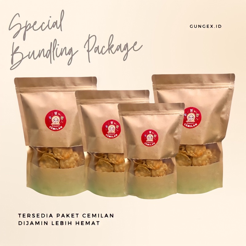 

SPECIAL BUNDLING PACKAGE CEMILAN KERIPIK GUNGEX KILOAN BEST SELLER