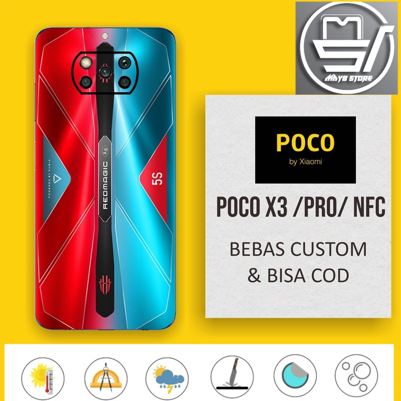 (buy 1 get 2) GARSKIN STICKER CASE FULL BODY POCO X3 / PRO / NFC RED MAGIC BISA CUSTOM - KODE 123UF