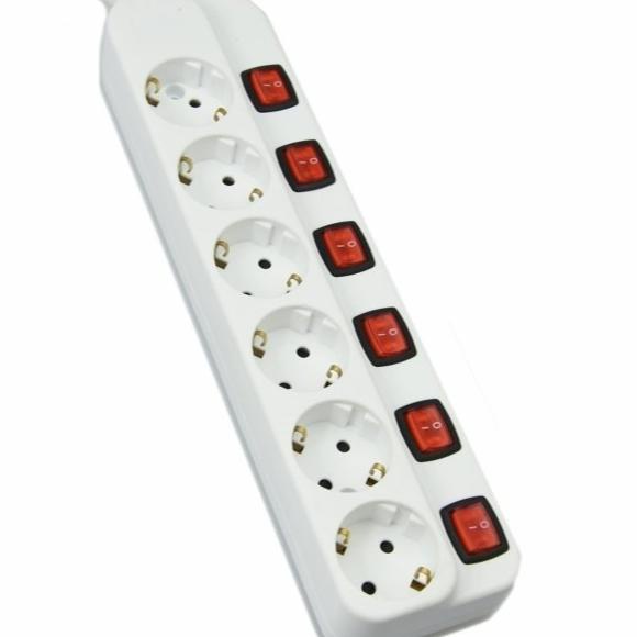 Krisbow Colokan Listrik Stop Kontak 3/4/5/6 Socket Lubang On/Off - 6 Socket Rosalinanurindaah