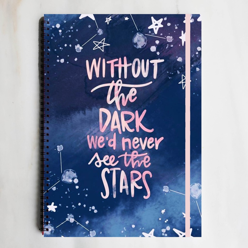 DARK STARS Quote Spiral Ruled Notebook Diary Journal Buku ...