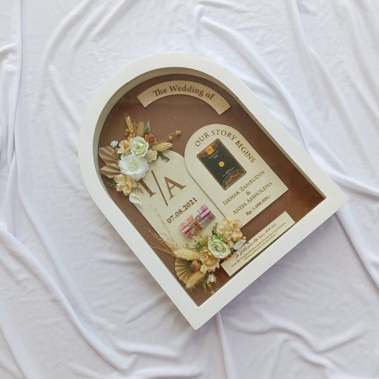 Bakulanku1717 Bingkai Mahar Pigur Bentuk Love Cave Pigur Bentuk Lengkung Pigura Mahar Pernikahan