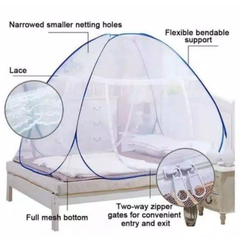 Medan Termurah (Size 200x200 JUMBO) Butterfly Kelambu tidur dewasa anti nyamuk &amp; serangga import
