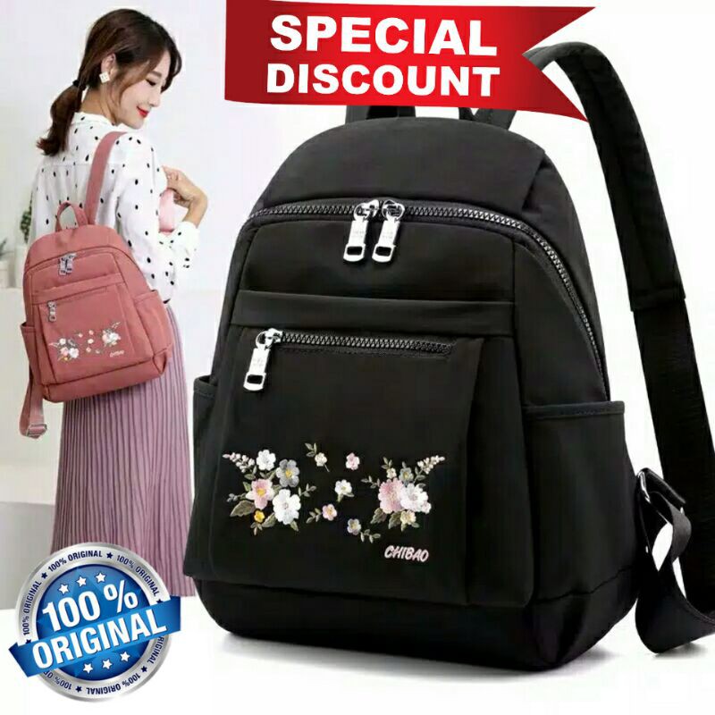 Original Tas Wanita Import Jinjing &amp; Ransel CHIBAO Bordir Bunga Anti Air SUPER Terbaru