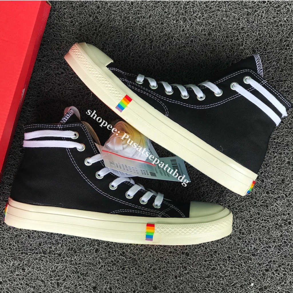 Sepatu Converse All Star Pelangi Rainbow Black White