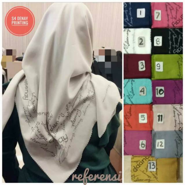 Terbaru Krudung segi4 deenay motif baru