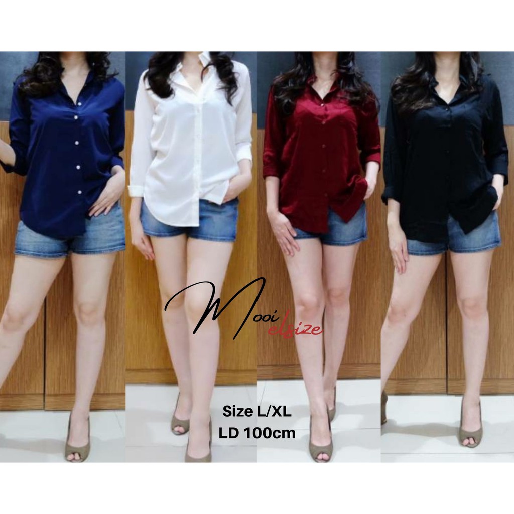 Mooi Outfit - Kemeja Oversize Wanita / Kemeja Wanita Jumbo Ld 120 Ld 130