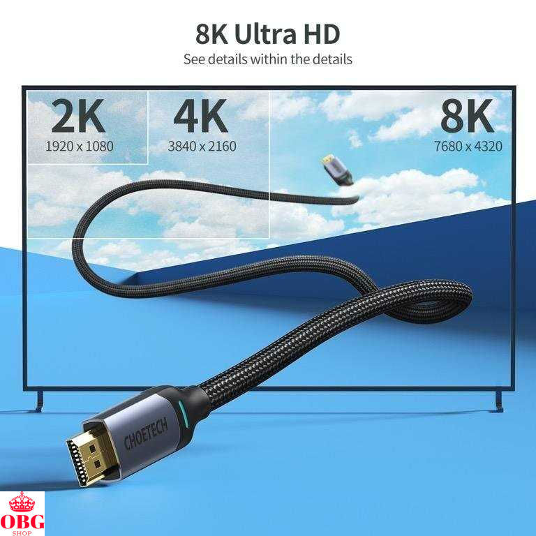CHOETECH Kabel HDMI ke HDMI 2.1 Gold Plated 8K 60Hz