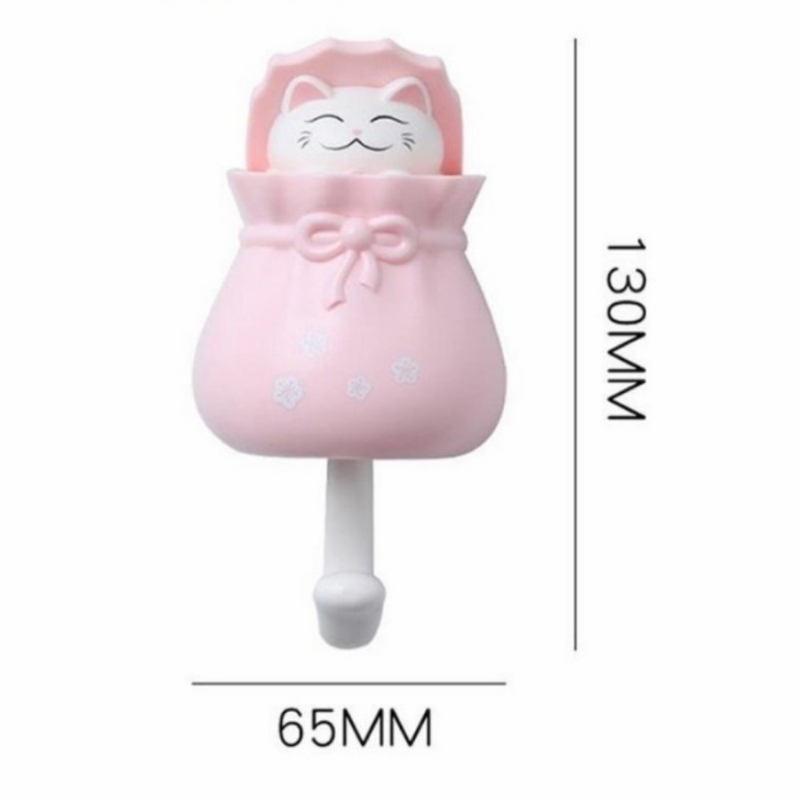 Gantungan Dinding Kucing Kartun Boneka Hook Hanger Payung Kunci Mobil