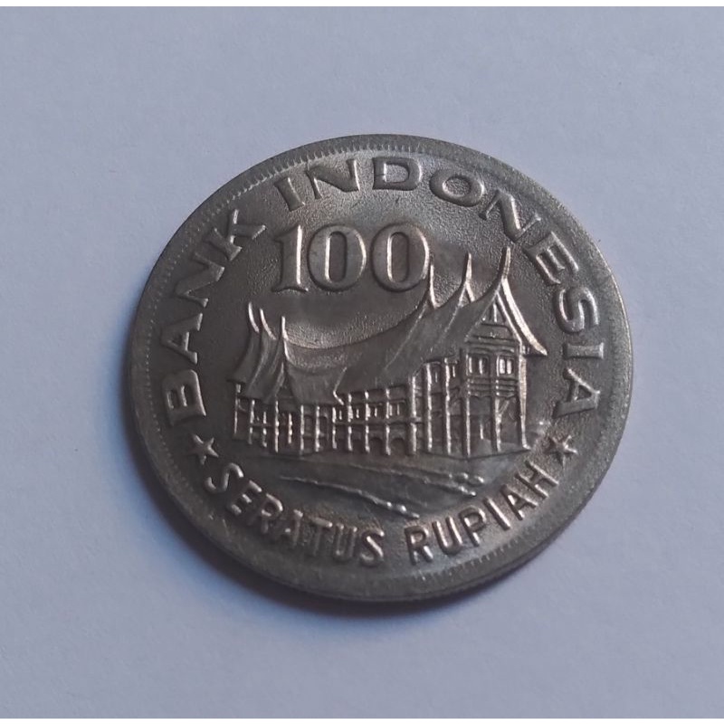 koin 100 rupiah rumah gadang tahu  1978