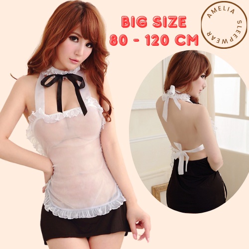 S M L XL XXL XXXL Lingerie Cosplay Sexy Big Size Frech Maid Costume Intim Pasangan Seksi Kado Sesera