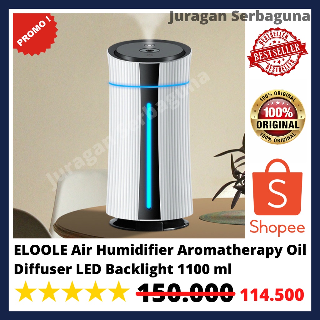 ELOOLE Air Humidifier Aromatherapy Oil Diffuser LED Backlight 1100 ml