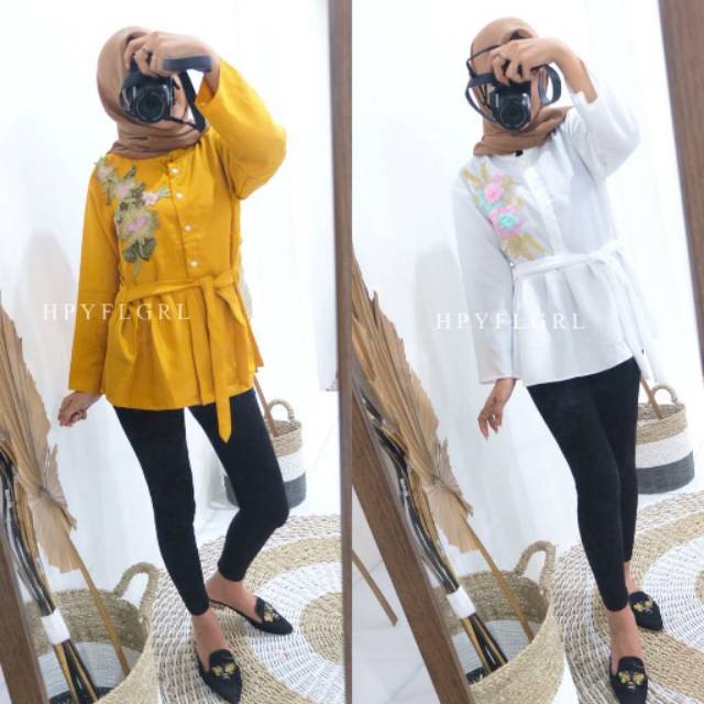 ROSIANA BLOUSE BORDIR/BAJU BORDIR/BAJU KULIAH/ATASAN WANITA