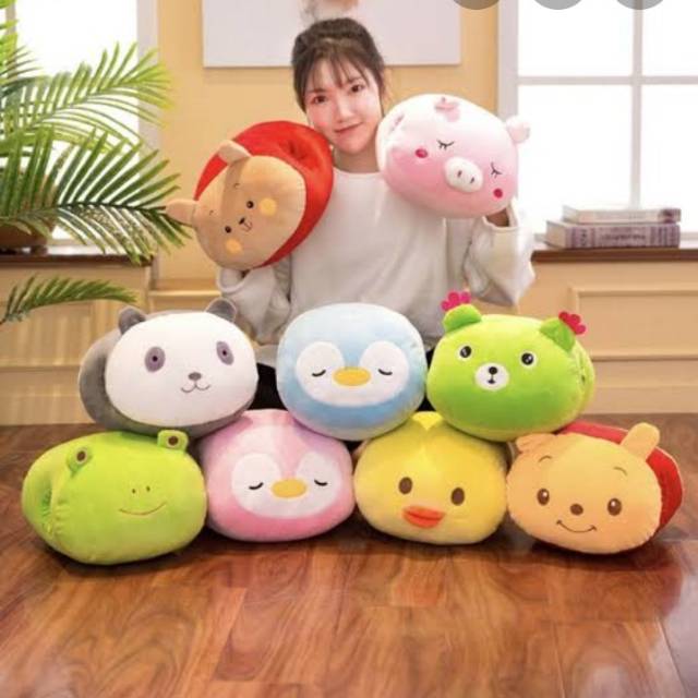 Bantal karakter lucu penghangat tangan, nyaman untuk dipakai(praktek)