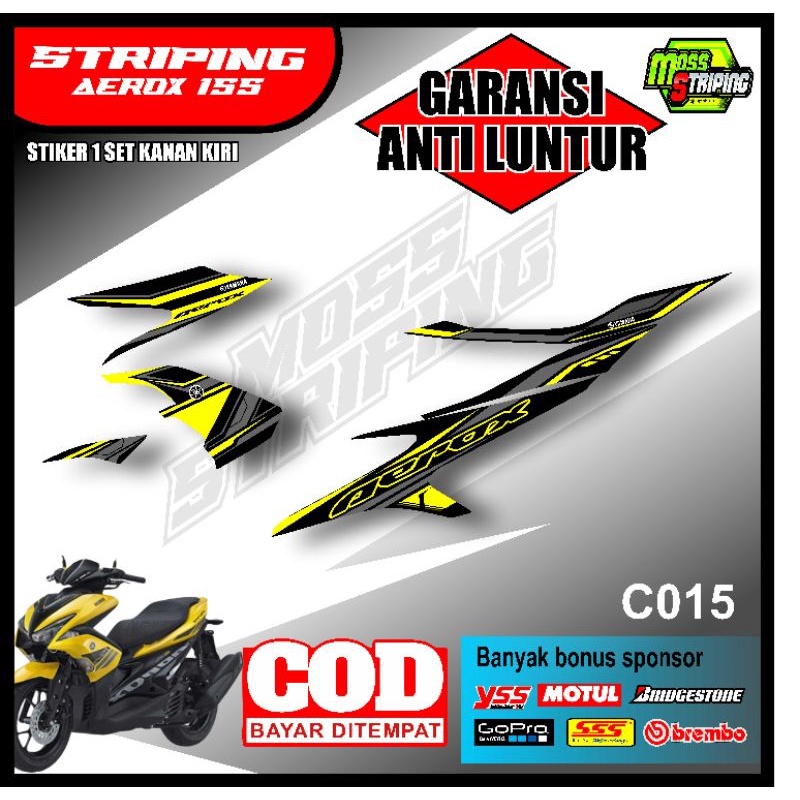 Stiker Aerox 155 Striping Yamaha Aerox 155 semi full body lis list variasi skotlet aerox 155
