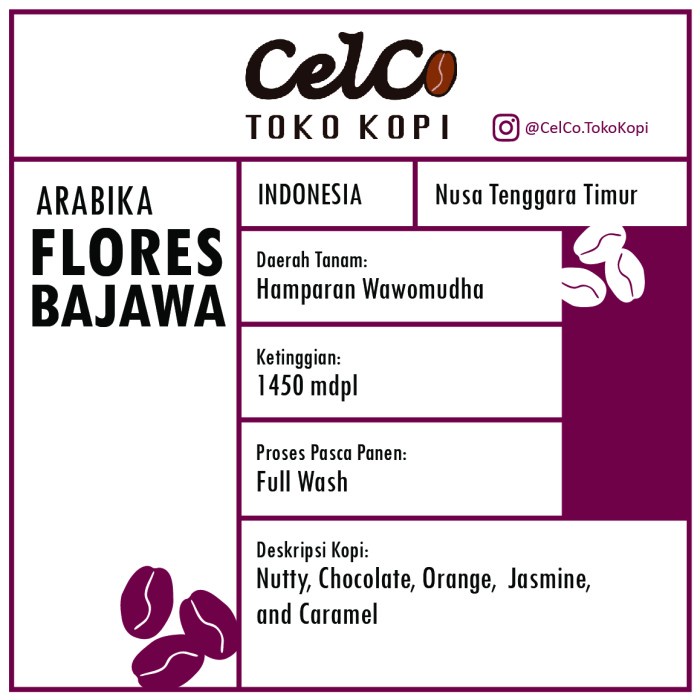 

Kopi Arabika Flores 200gr | by Celco Toko Kopi | Kopi Biji & Bubuk