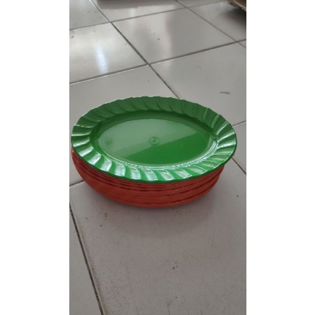 Piring Oval Bahan Semi Melamin 10 Inch (Melamix) / Piring Saji Seafood Pecel Lele