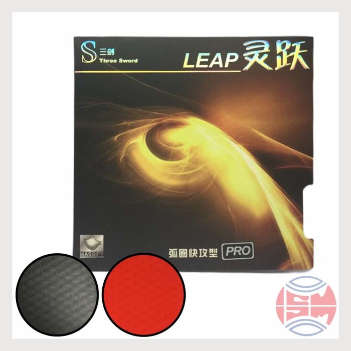 KARET BET PINGPONG - KARET RAKET TENIS MEJA LEAP THREE SWORD - Hitam