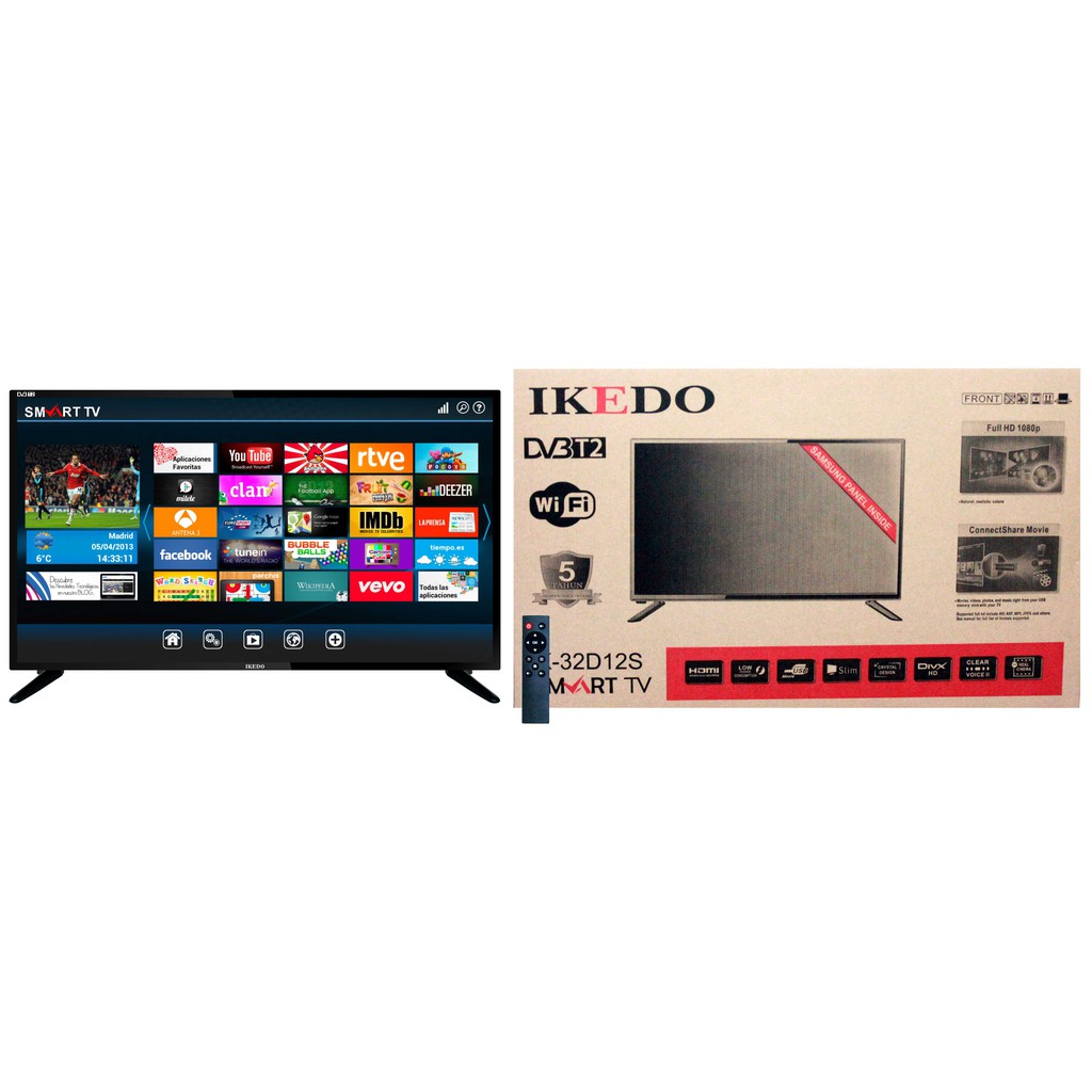Ikedo LED TV 32 inch Smart TV Digital - Full HD Panel - USB/HDMI/VGA - Slim (Model : D32D12S)
