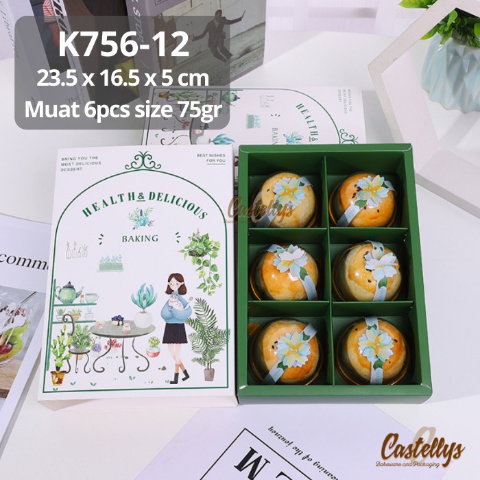 

5 Pcs Kotak Box Mooncake K756-12 Kue Kering Nastar Cookies Pia Bulan Mochi