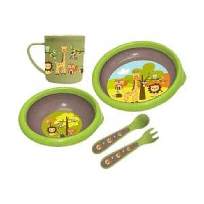 Baby Safe Mealtime Collection Baby Feeding Set Alat MPASI Peralatan Makan - Green Giraffe