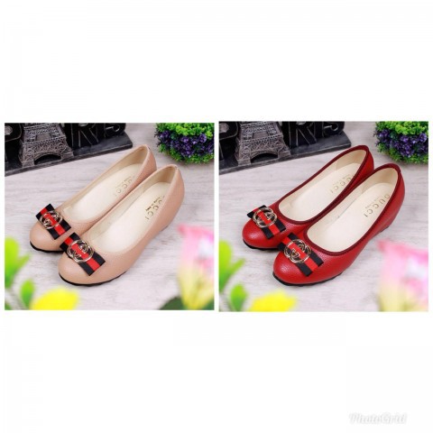 CK02 Gucci Ribbon Stripe Wedges Shoes 51104 SEPATU IMPOR SEPATU WANITA