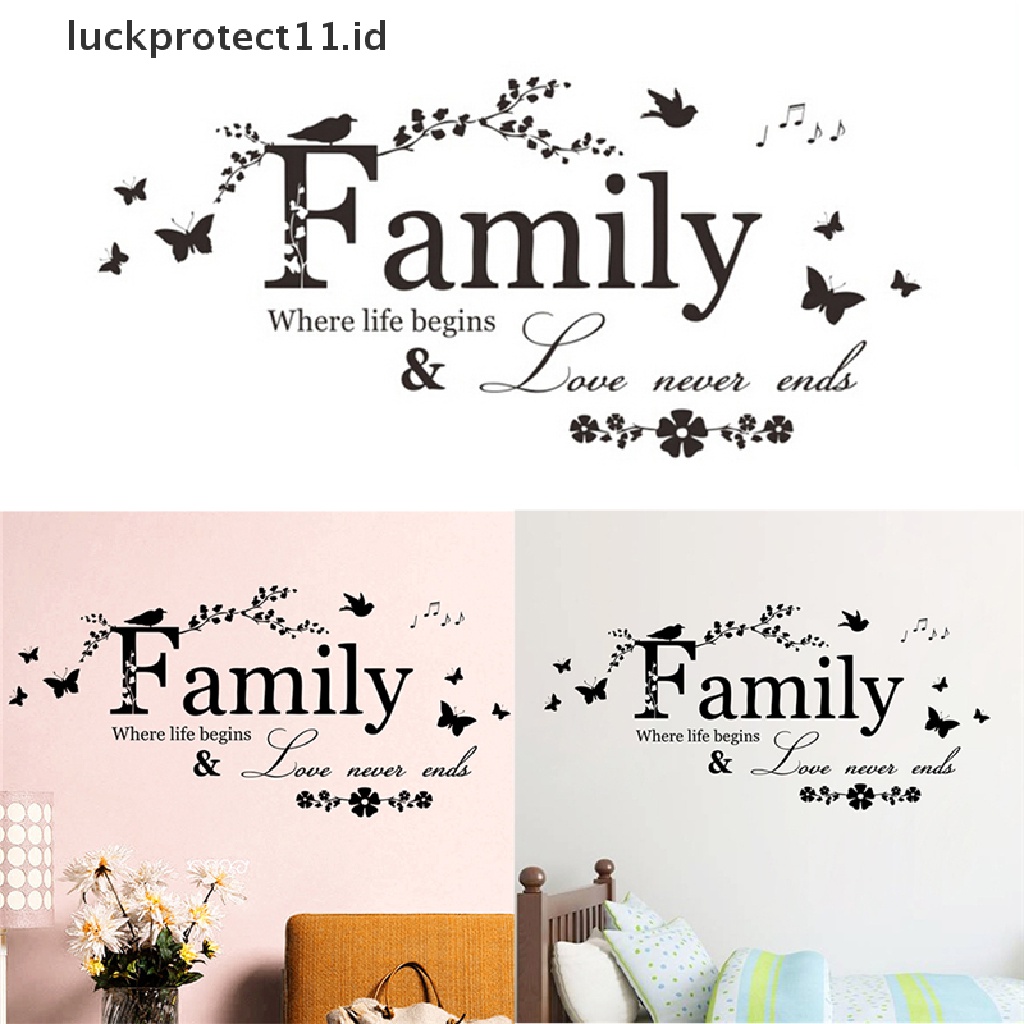 // Hg &amp; ID// Family Letter Quote Removable Vinyl Decal Art Mural Dekorasi Rumah Stiker Dinding