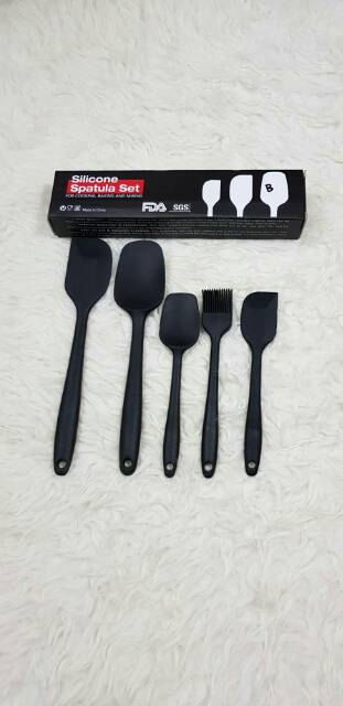 Set spatula isi 5 sutil kuas tanpa sambungan tahan panas food grade