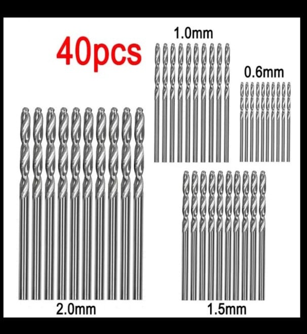 Mata Bor Drill HSS Twist Drill Bit 0.6-2.0mm 40 PCS Untuk Hard Logam