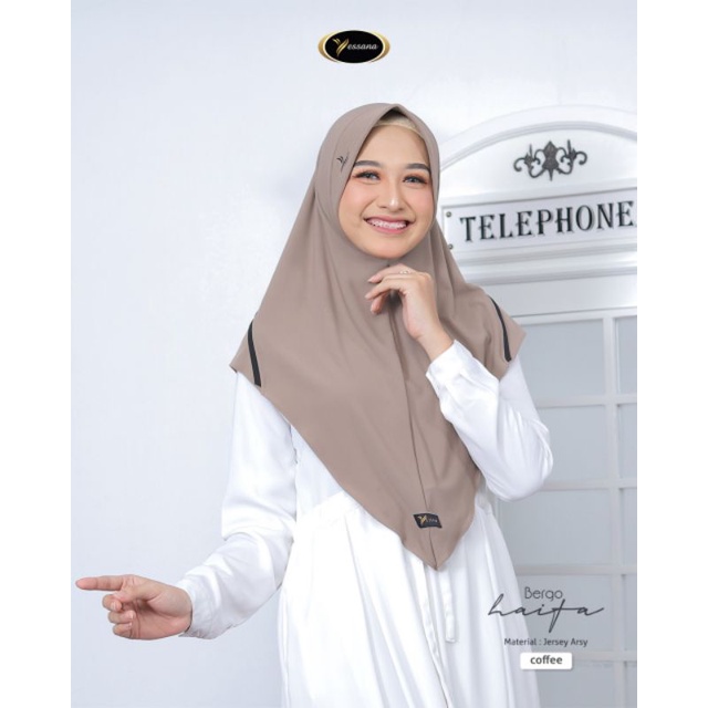 (BISA COD) HIJAB JILBAB INSTAN / BERGO HAIFA BY YESSANA-Coffe
