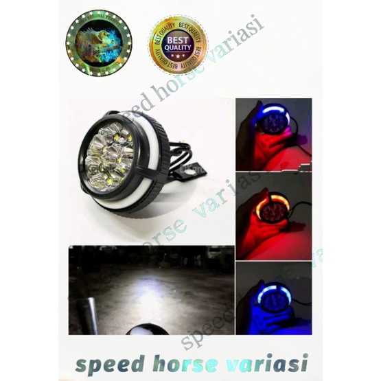 lampu tembak sorot LED bracket spion 9 mata dengan angel aye 5 mode