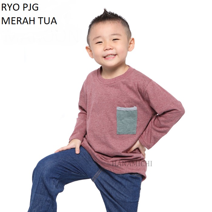 Hanamichi RYOPJG Baju T Shirt Kaos Anak Basic Murah Lengan Panjang